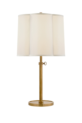 Simple Scallop Table Lamp With Silk Shade